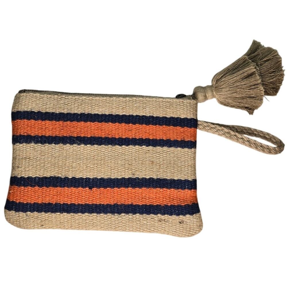 NEW WITHOUT TAGS J. JILL Wristlet Brown Navy Blue Orange - Picture 3 of 10